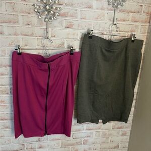 Torrid Elegant Pink and Gray Skirt Set